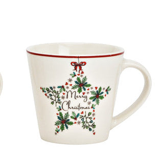 Mug “Joyeux Noël” – Porcelaine blanche – 340 ml (13×9×9 cm)