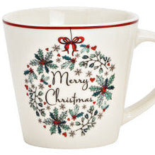 Mug “Joyeux Noël” – Porcelaine blanche – 340 ml (13×9×9 cm)