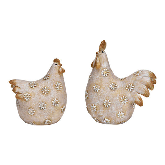 Poule & coq marguerites