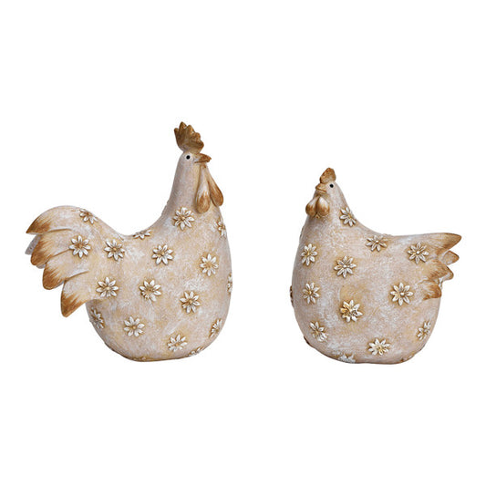 Poule & coq marguerites