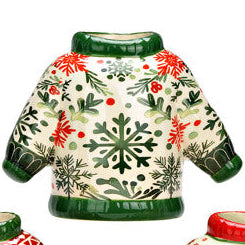 Vase décoratif “Pull de Noël” – Céramique – 15×11×7 cm