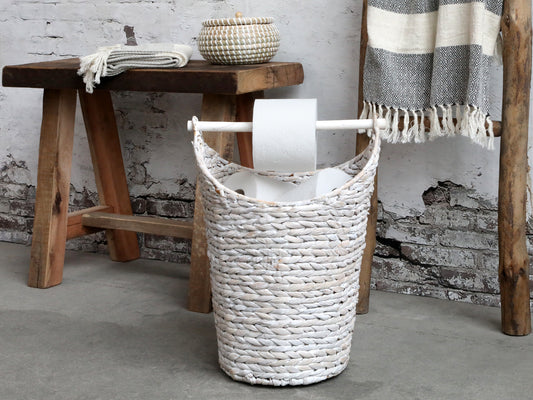 Panier Jacynthe blanc -Chic Antique- dérouleur papier