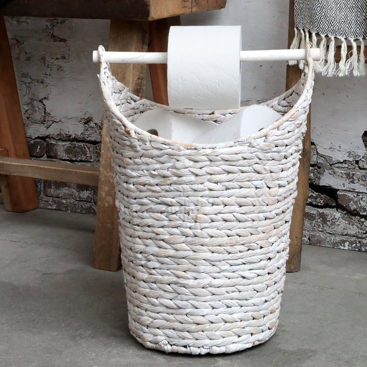 Panier Jacynthe blanc -Chic Antique- dérouleur papier