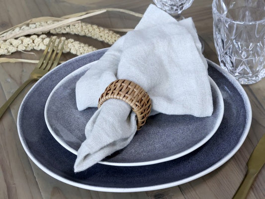 Ronds de serviette en rotin, par 4 -Chic Antique-