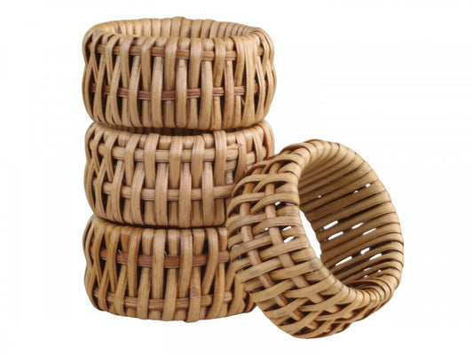 Ronds de serviette en rotin, par 4 -Chic Antique-