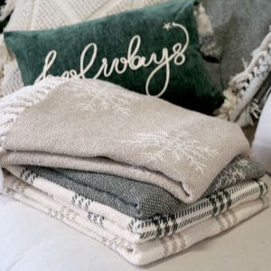 Plaid à franges Automne Hiver 3 coloris différents