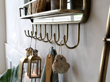 Miroir étagère avec 8 crochets -Chic Antique-