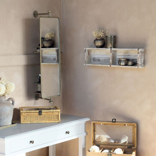 Meuble Miroir, 2 étagères arrière -Chic Antique-