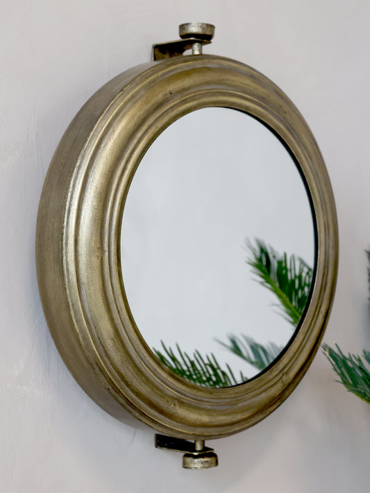 Miroir hublot décor laiton -Chic Antique-