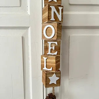 Suspension, 49 cm, cubes de bois "NOËL"