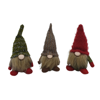Trio de gnomes chapeaux tricotés