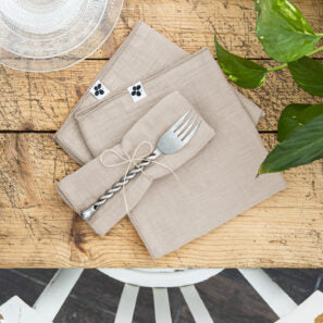 Les 3 serviettes de tables - L'Effet Papillon - Gaze de Coton 5 couleurs