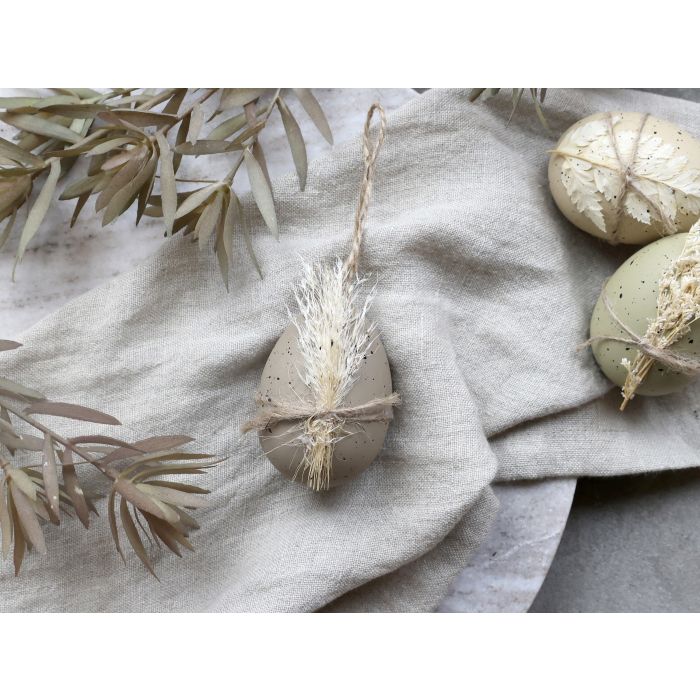 Œufs de Pâques, ficelle et fleurs séchées,3 coloris -Chic Antique-