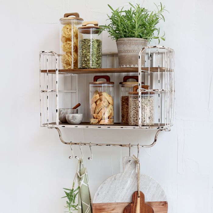 Etagère Broc avec 5 crochets -Chic Antique-