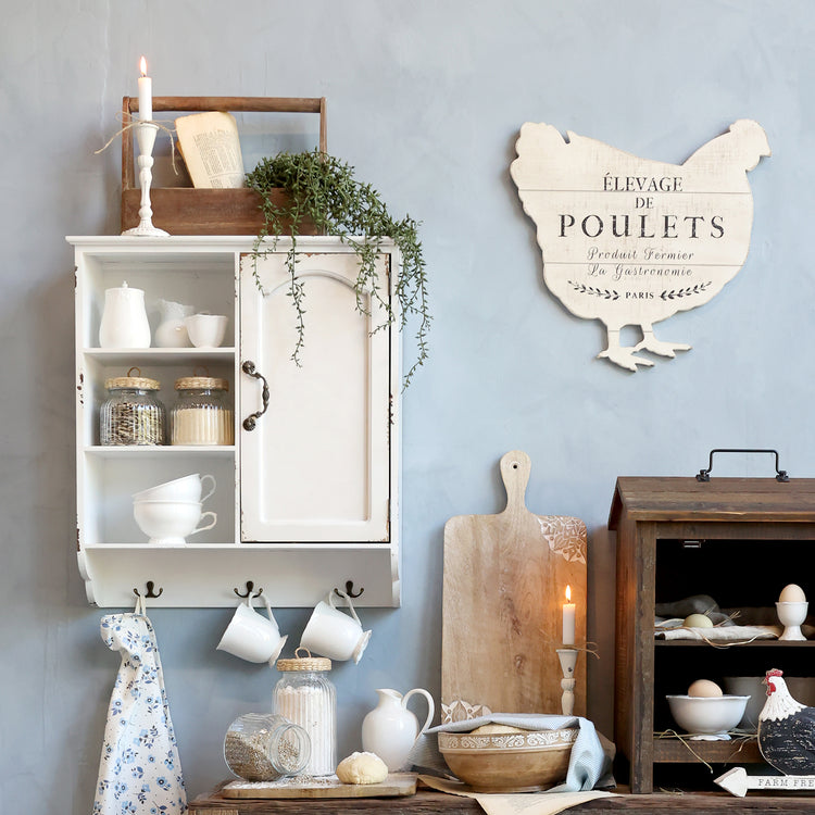 Armoire murale -Chic Antique- 1 porte, 3 crochets