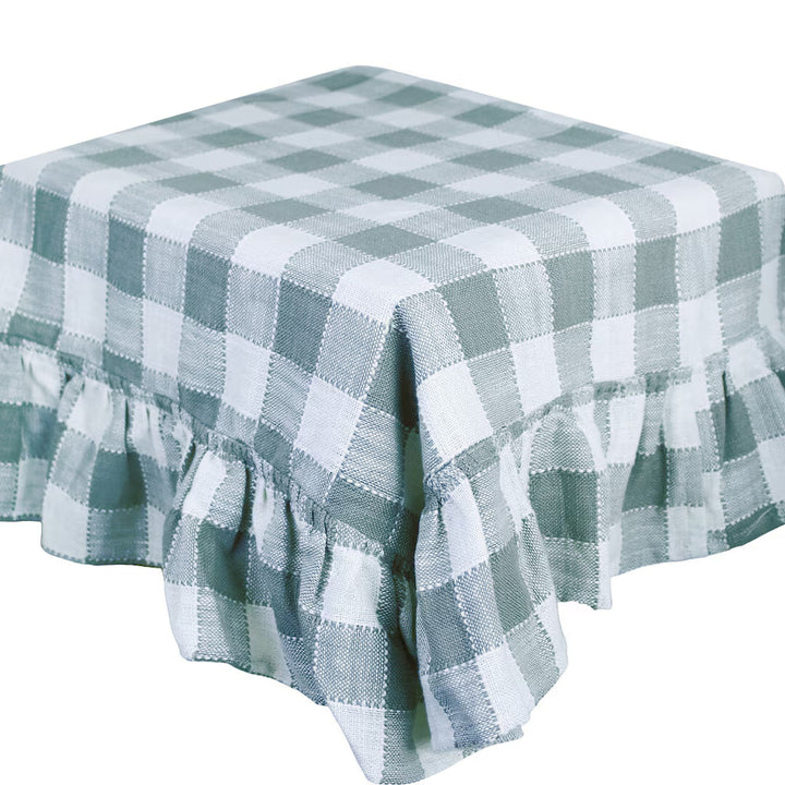 Nappe Ida à Carreaux — Vert & Blanc 150 × 250 cm