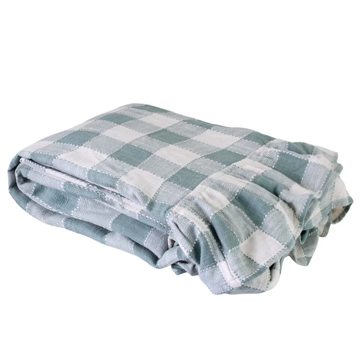 Nappe Ida à Carreaux — Vert & Blanc 150 × 250 cm