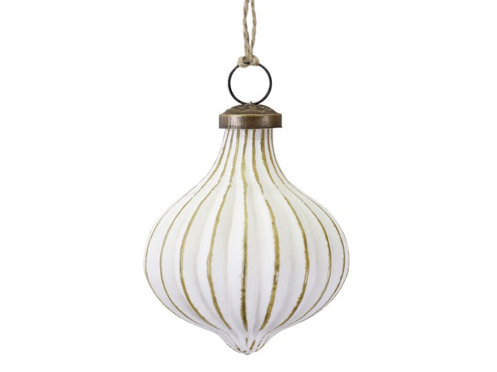 Boule de Noël montgolfière, verre blanchi Chic Antique