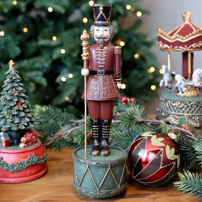 Boîte à musique de Noël avec Casse-Noisette – H28 cm | Cherry Chic Antique
