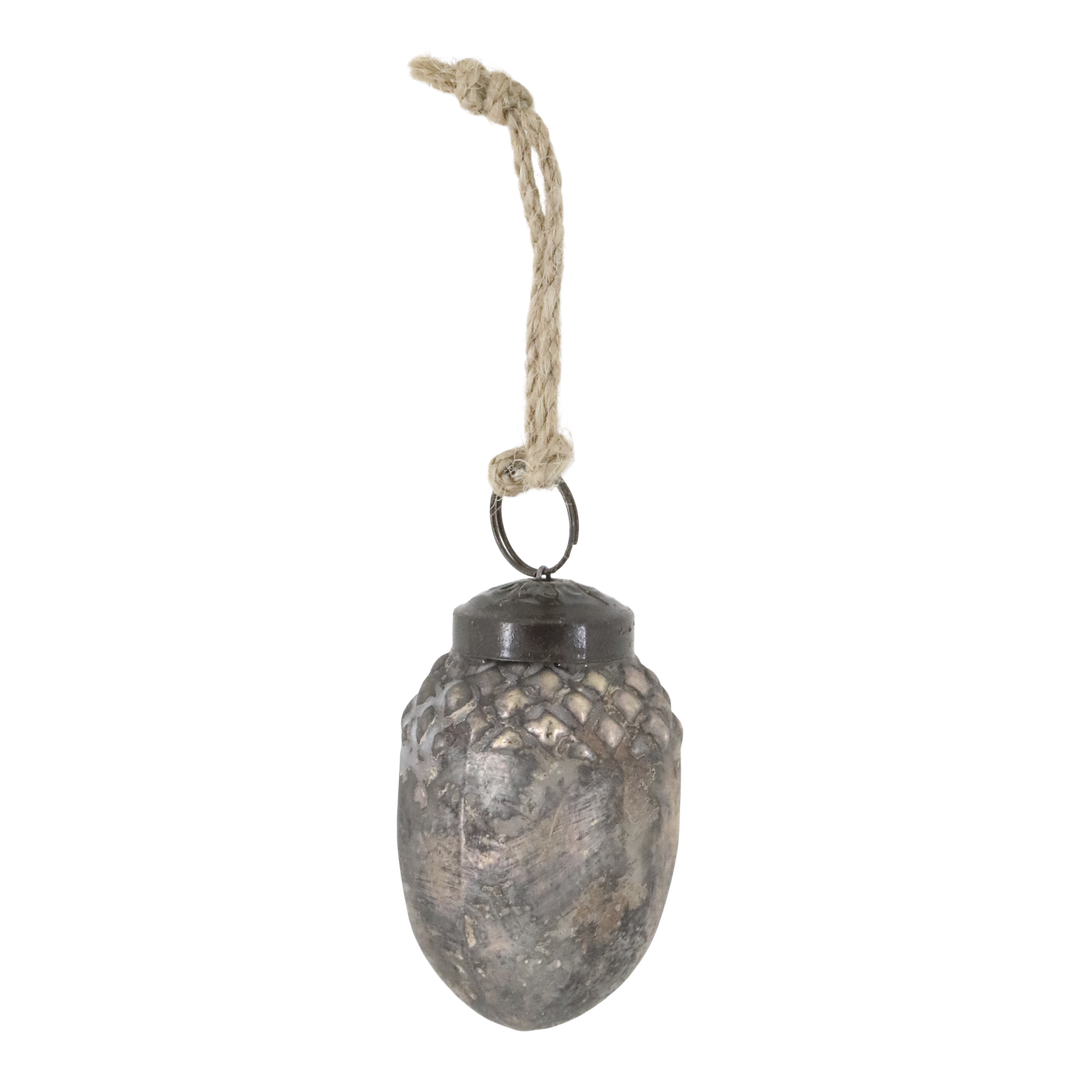 Set de 6 boules de Noël en forme de glands – Chic Antique – verre moka