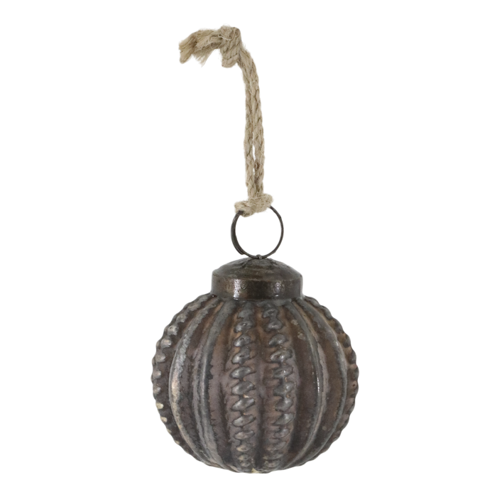 Set de 12 boules de Noël – Chic Antique – verre, corde & laiton moka