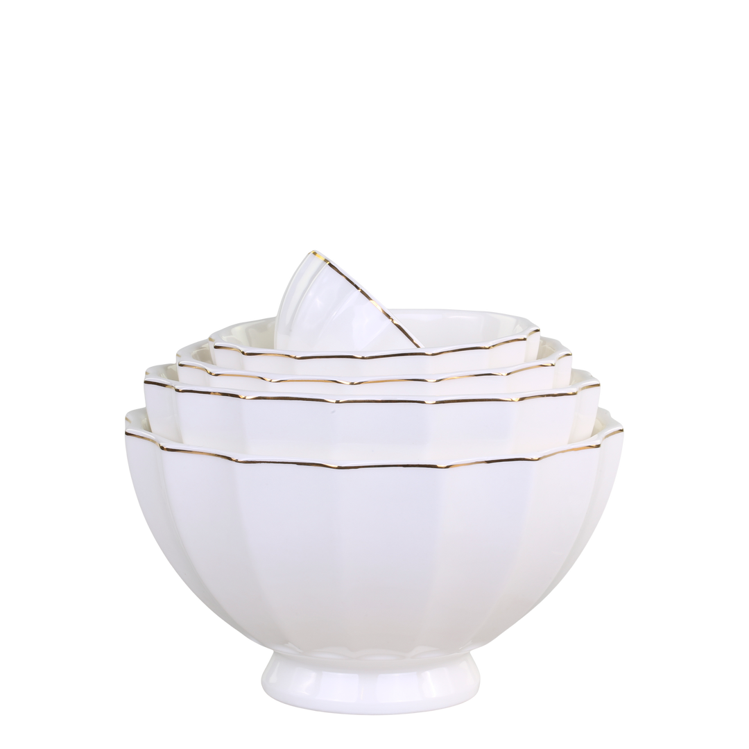 Set de 5 bols Arés – Chic Antique – Bords doré