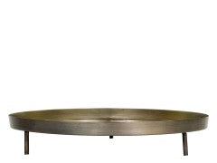 Plateau Chic Antique sur pieds – fer & laiton antique – Ø 38 cm