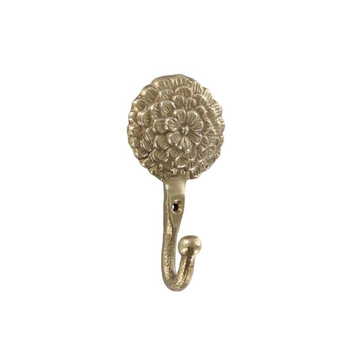 Crochets muraux chic antique en laiton – 2 modèles fleur