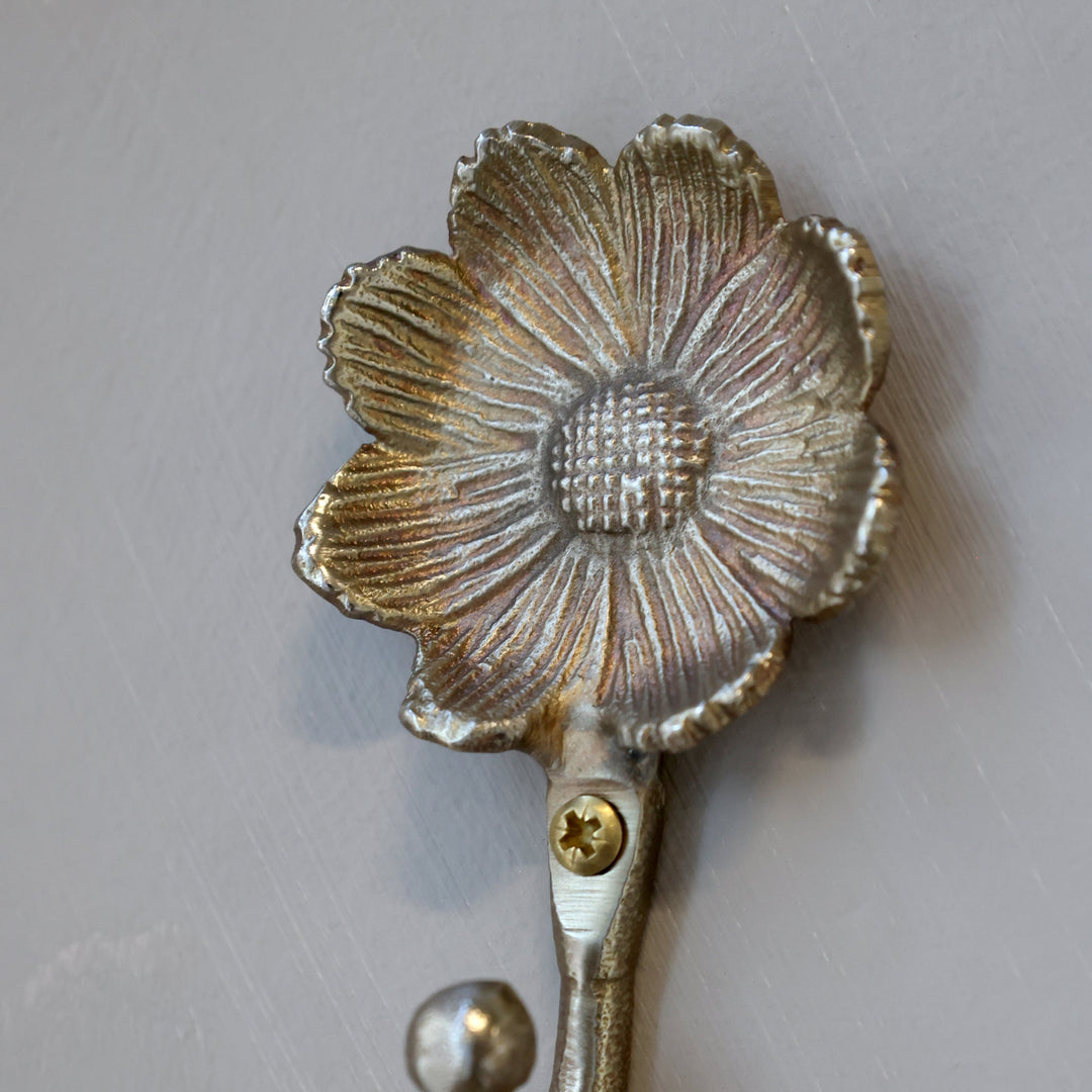 Crochets muraux chic antique en laiton – 2 modèles fleur