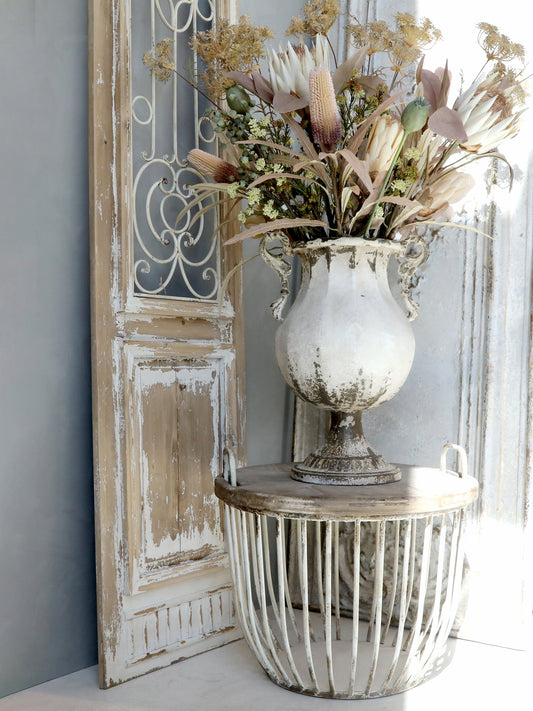 Grand vase -Chic Antique- Fer blanc vieilli
