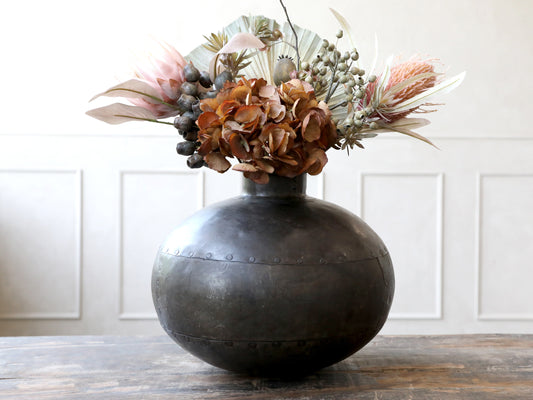 Grand vase boule Grimaud -Chic Antique- Fer Charbon
