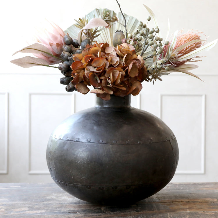 Grand vase boule Grimaud -Chic Antique- Fer Charbon