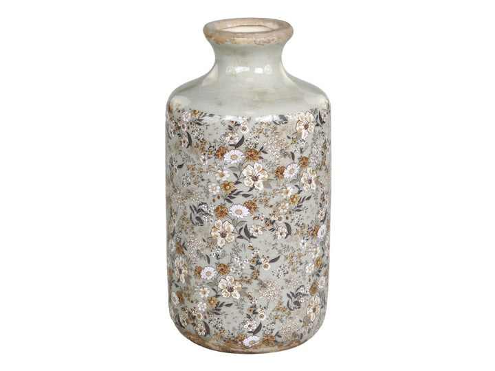 Vases bouteilles ou carafe, céramique fleurie Evry Chic Antique