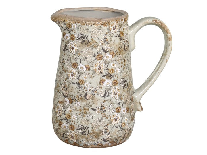 Vases bouteilles ou carafe, céramique fleurie Evry Chic Antique