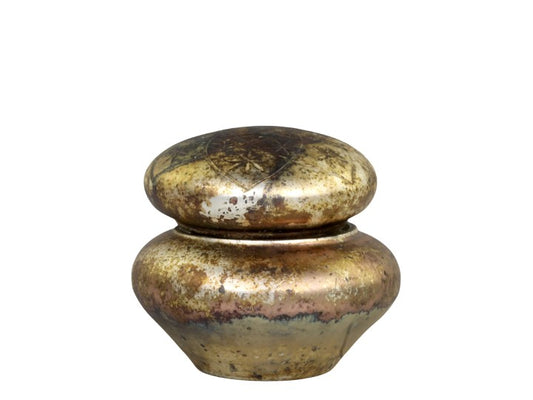 Bougie dans un pot en verre Chic Antique, décor cuivré.