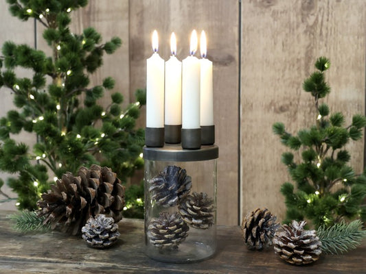 Bocal à décorer Chic Antique et support pour 4 bougies