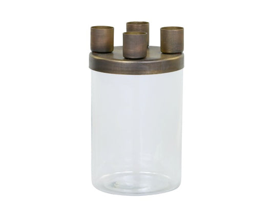 Bocal à décorer Chic Antique et support pour 4 bougies