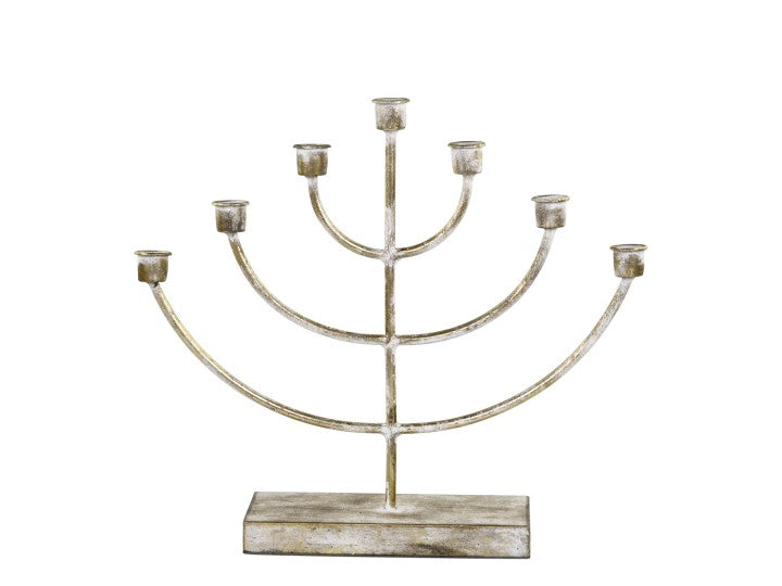 Chandelier 7 bougies, Chic Antique, fer, laiton antique.