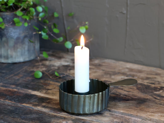 Bougeoir fer décor laiton -Chic Antique-