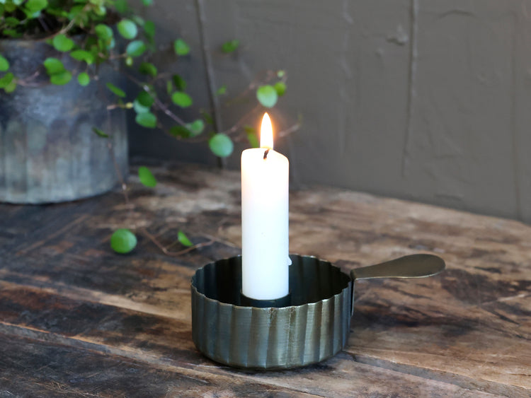 Bougeoir fer décor laiton -Chic Antique-