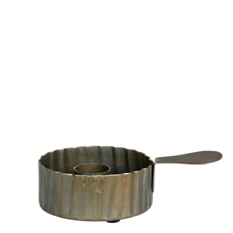 Bougeoir fer décor laiton -Chic Antique-