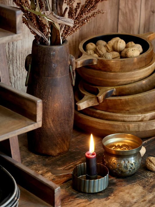 Bougeoir fer décor laiton -Chic Antique-