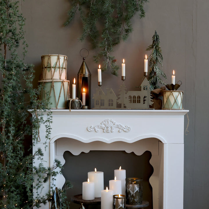 Bougeoirs Tambours – Chic Antique – fer décor laiton