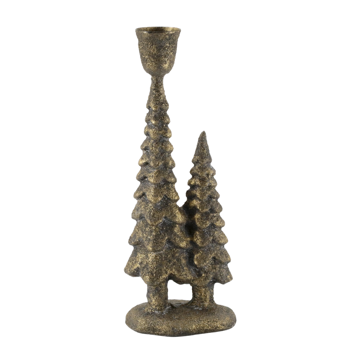 Bougeoir avec sapin de Noël – grand modèle laiton antique