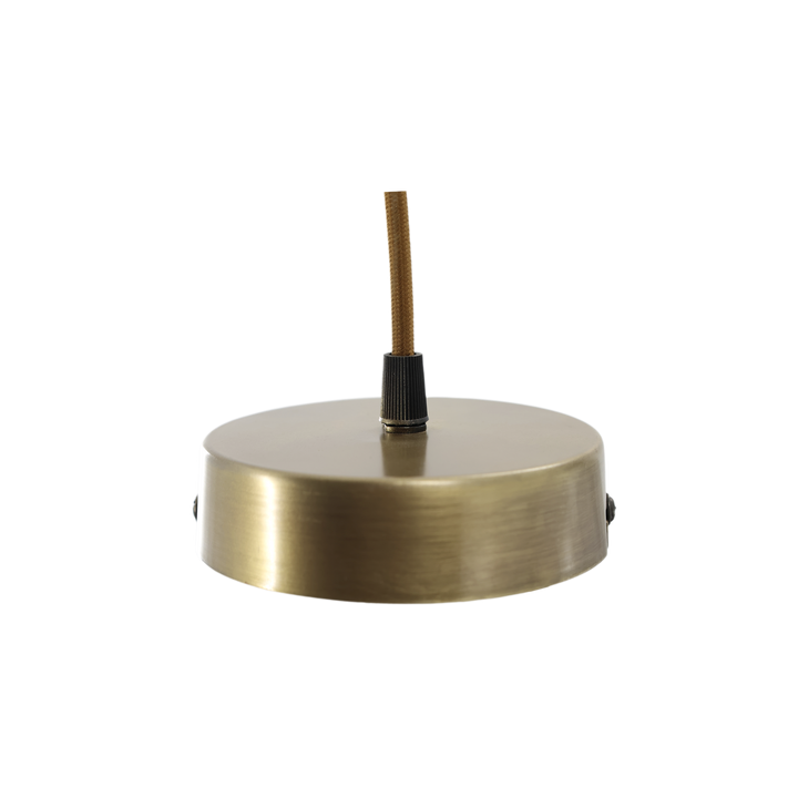 Suspension en verre olive et laiton – H17 x D12 cm – câble tissu 2 m – Douille E27