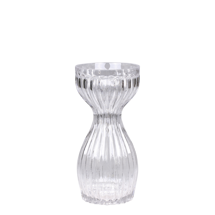Vase Amaryllis transparent avec rainures – Chic Antique – Vase intemporel élégant H25 cm Ø12 cm