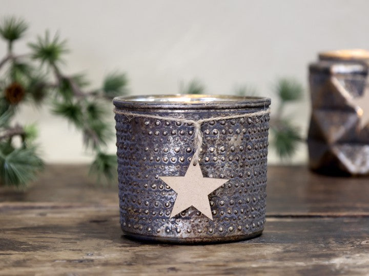 Photophore en verre irisé à pois Chic Antique