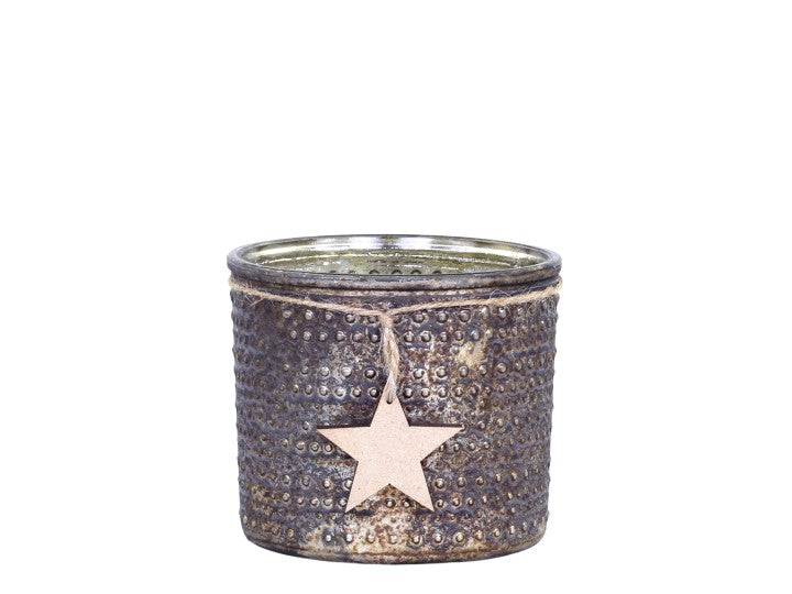 Photophore en verre irisé à pois Chic Antique