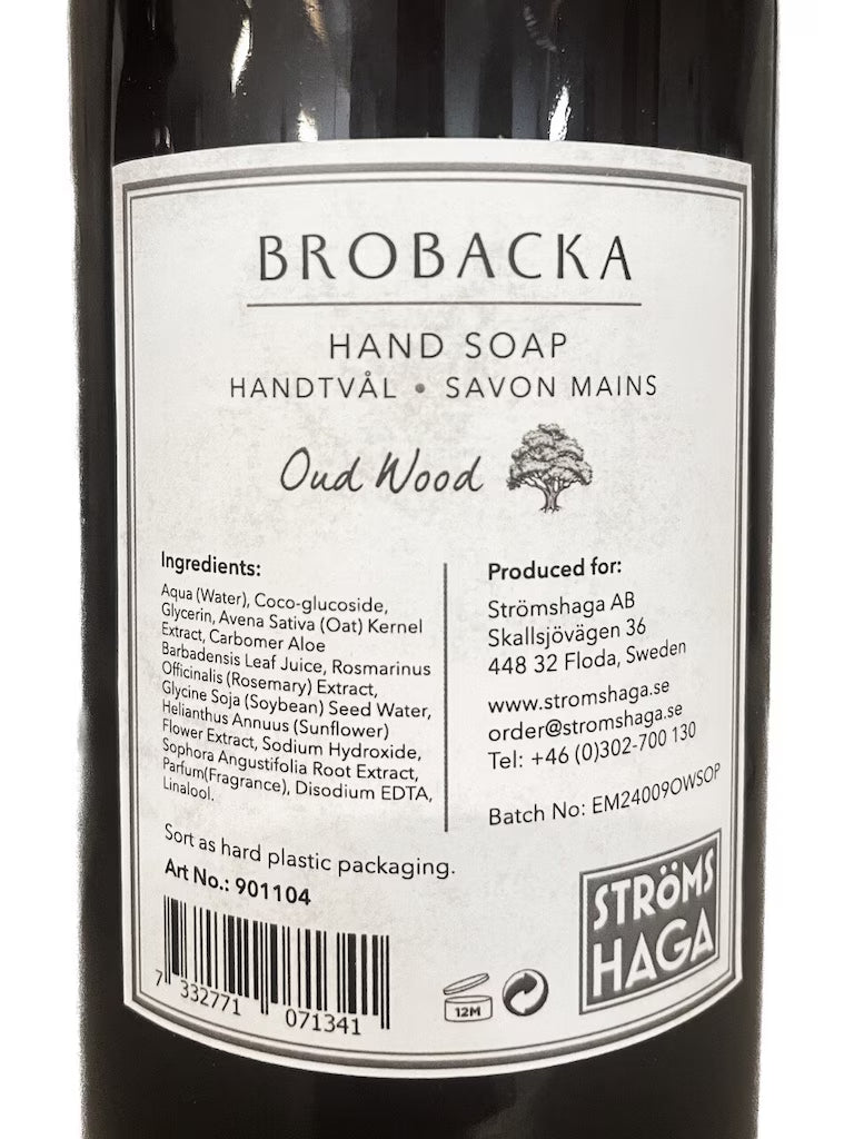 Savon Mains Brobacka – Bois d’Oud – 500 ml