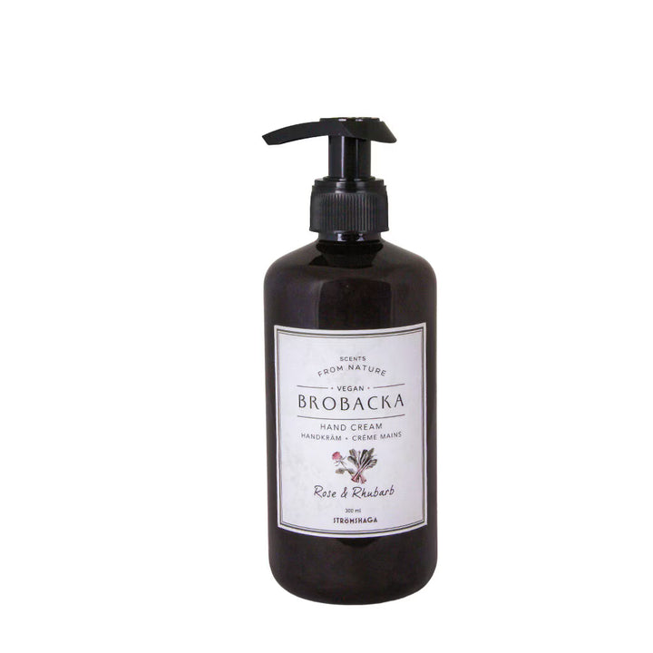 Crème Mains Brobacka – Rose &amp; Rhubarbe – 300 ml